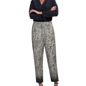 NWOT CAMBIO Pants Women ~S Grey Black Snakeskin Dip-Dye Stretchy Flowy Light